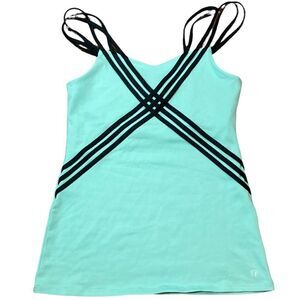 Beup Mint Green and Black Athletic Tank With Built In Shelf Bra, Size S,…